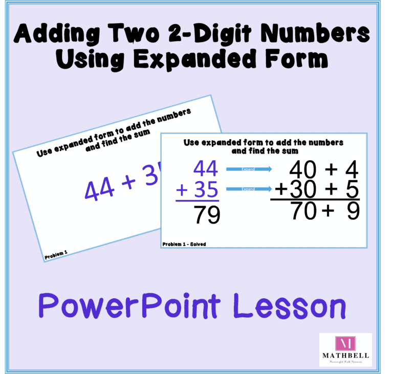 Adding Two 2 Digit Numbers Using Expanded Form PowerPoint Lesson