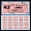 43 Math Manipulative Labels and Over 50 Bonus Labels for the Classroom