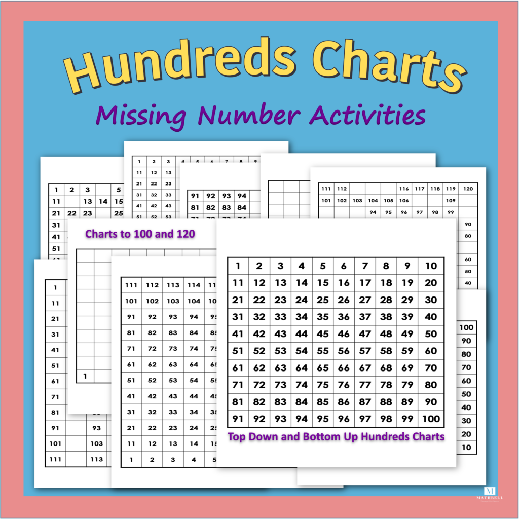 Hundreds Charts Missing Numbers Activities